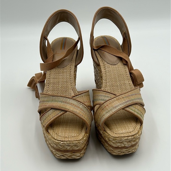 2454- Sam Edelman Chic Espadrille Wedge Sandals - Tan Size 9.5 NWT - Picture 4 of 8